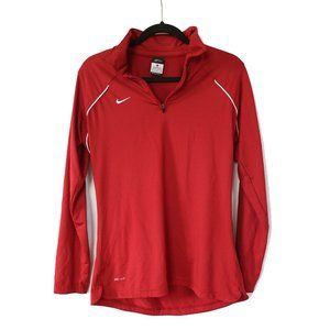 Red Nike Long Sleeve 1/4 Zip Pullover